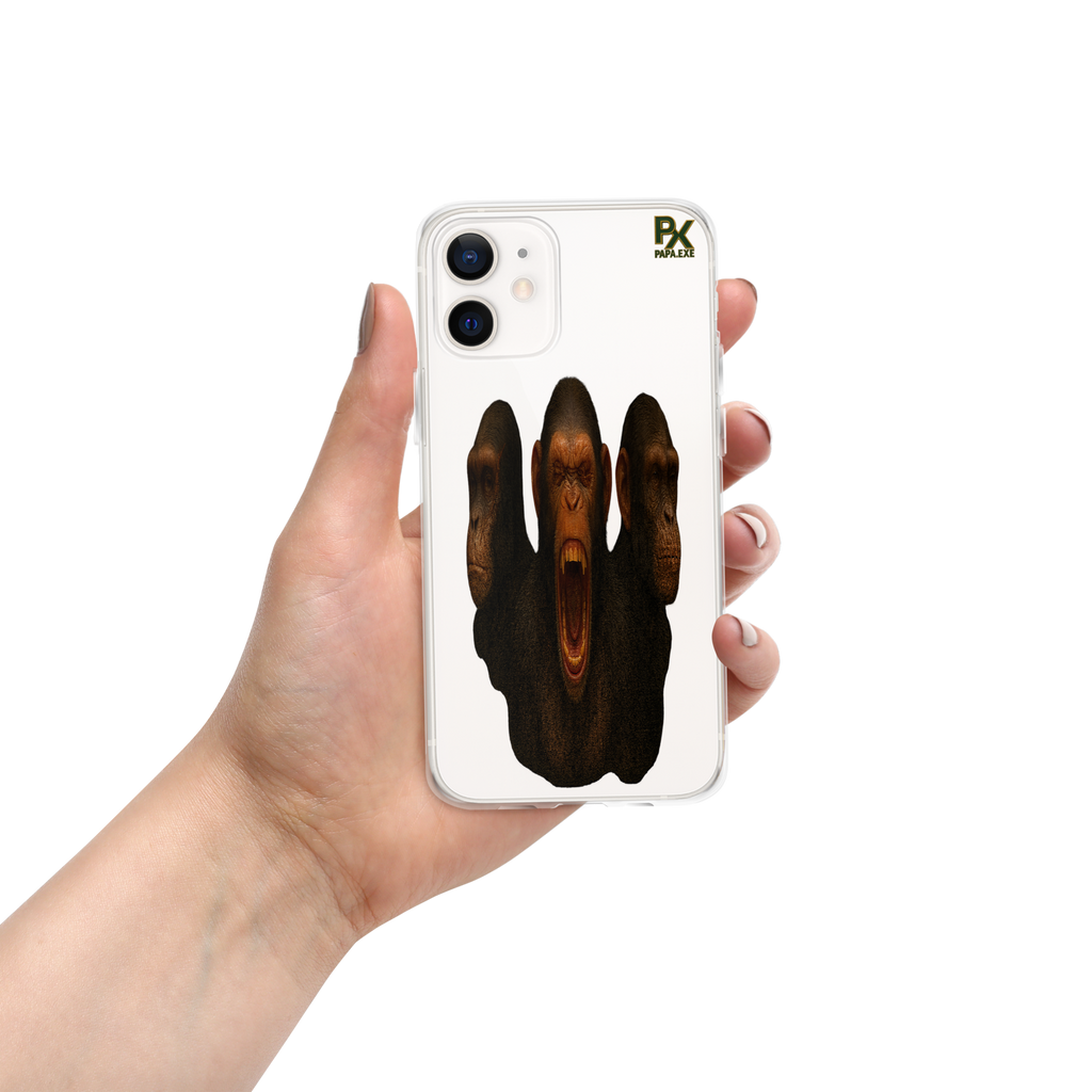 Transparente iPhone®- Hülle | Bloodline Affen-Trio | Kikazaru · Mizaru · Iwazaru