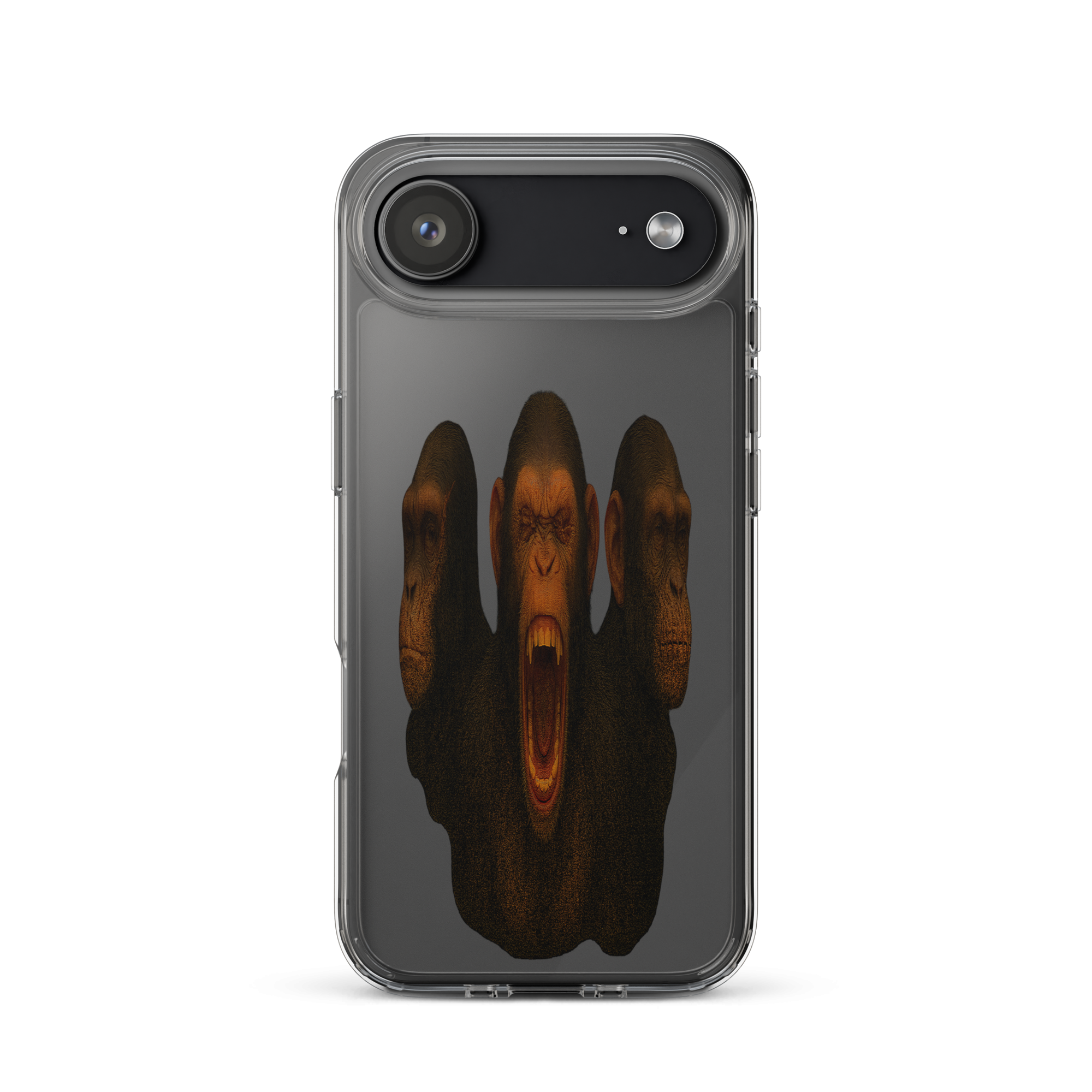 Transparente iPhone®- Hülle | Bloodline Affen-Trio | Kikazaru · Mizaru · Iwazaru