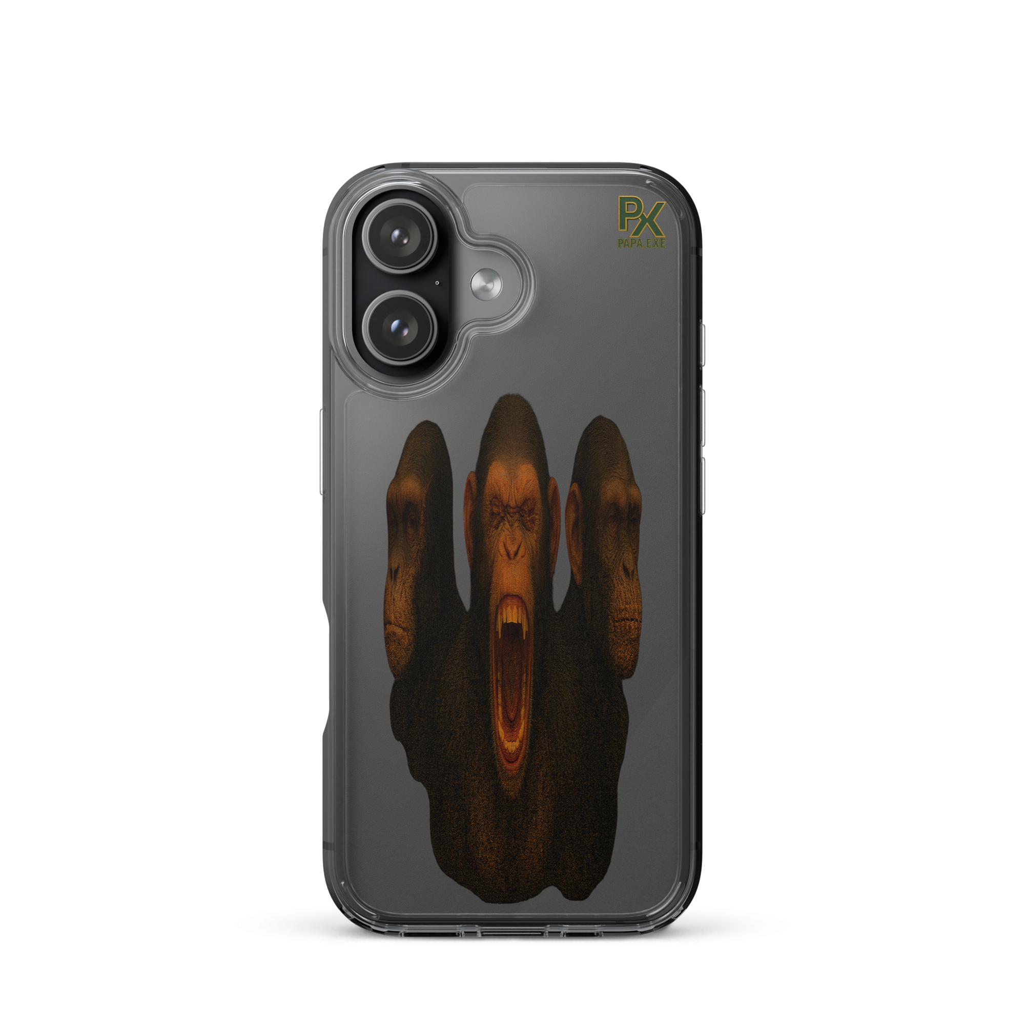 Transparente iPhone®- Hülle | Bloodline Affen-Trio | Kikazaru · Mizaru · Iwazaru