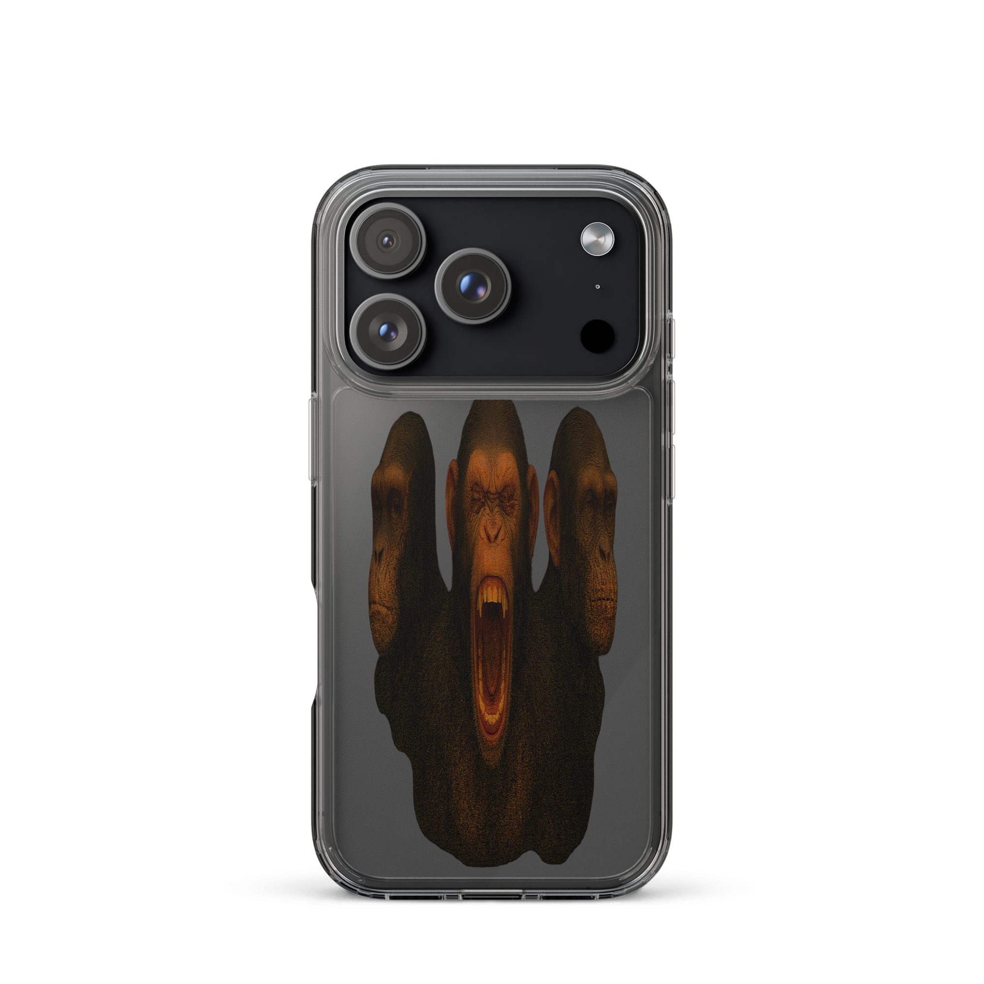 Transparente iPhone®- Hülle | Bloodline Affen-Trio | Kikazaru · Mizaru · Iwazaru