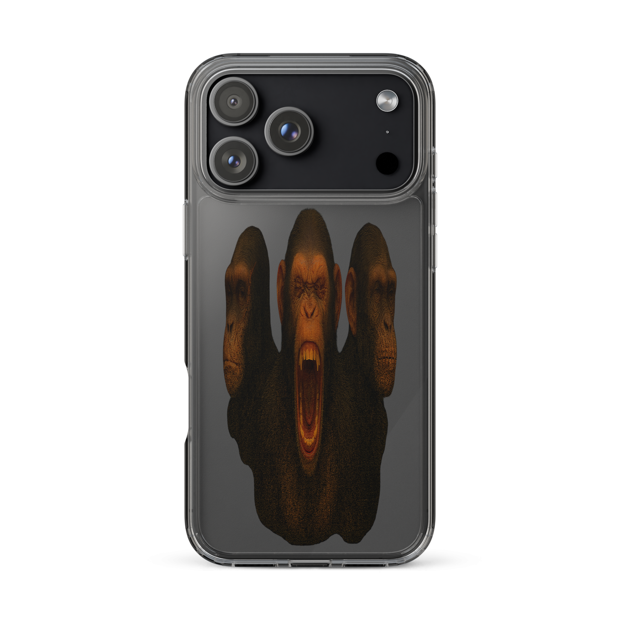 Transparente iPhone®- Hülle | Bloodline Affen-Trio | Kikazaru · Mizaru · Iwazaru