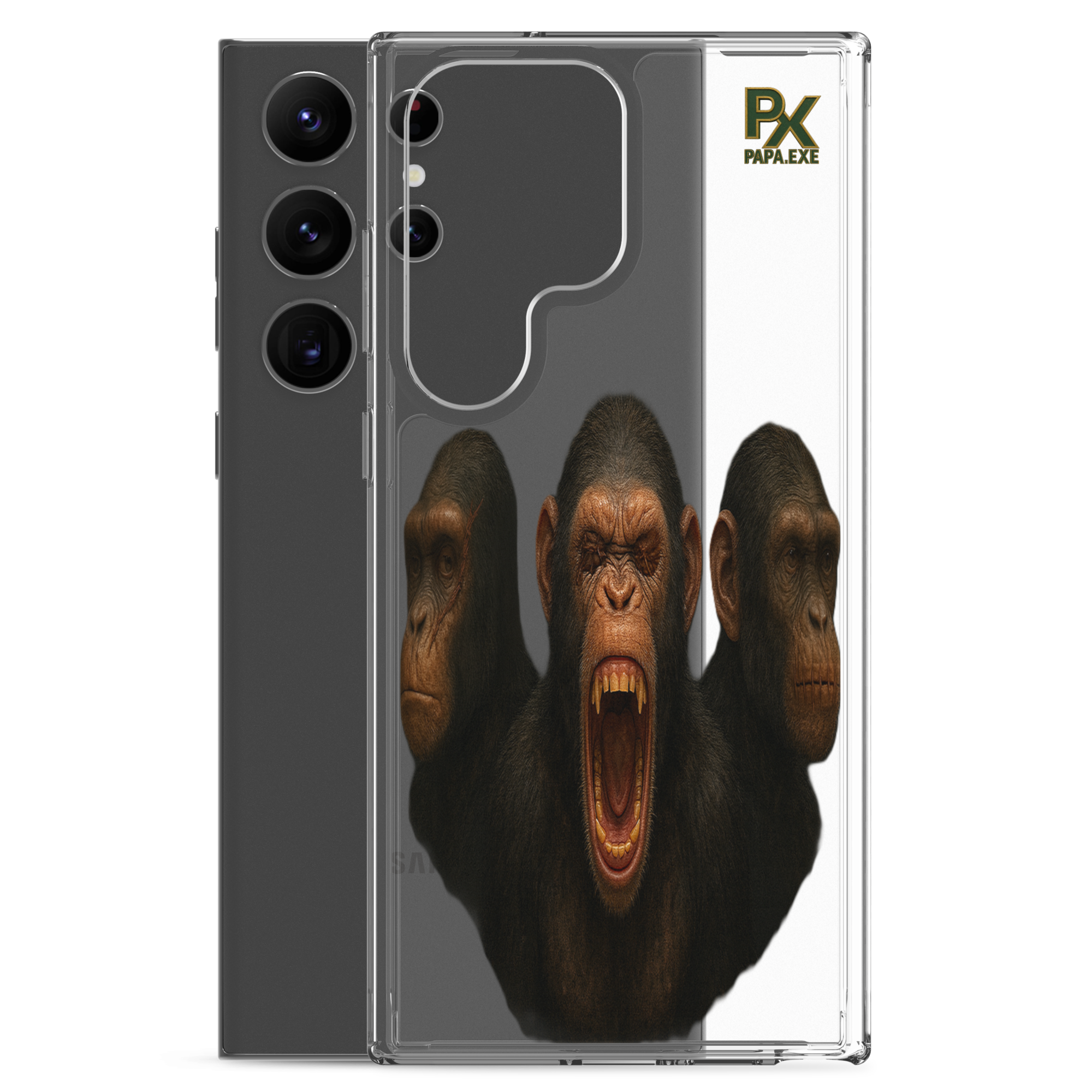 Clear Case für Samsung® | Bloodline Affen-Trio | Kikazaru · Mizaru · Iwazaru