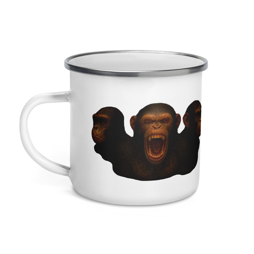Emaille-Tasse | Bloodline Affen-Trio | Kikazaru · Mizaru · Iwazaru