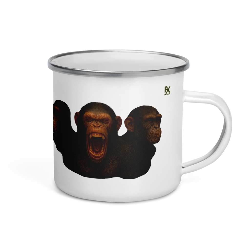 Emaille-Tasse | Bloodline Affen-Trio | Kikazaru · Mizaru · Iwazaru
