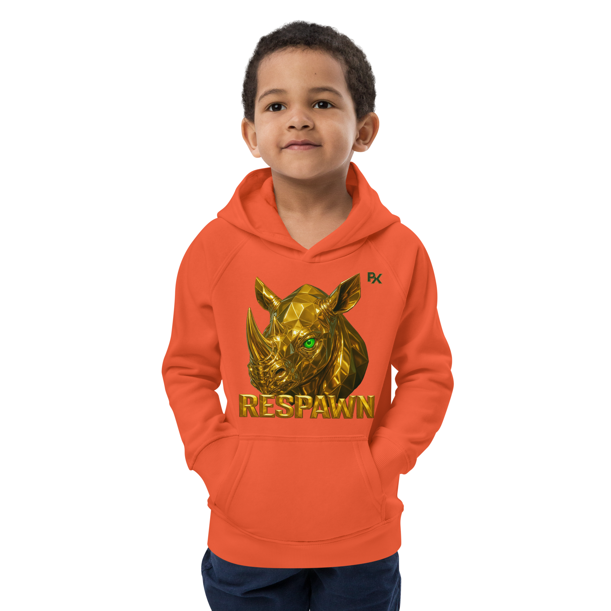 Kids Eco Hoodie | Goldie Respawn Rhino