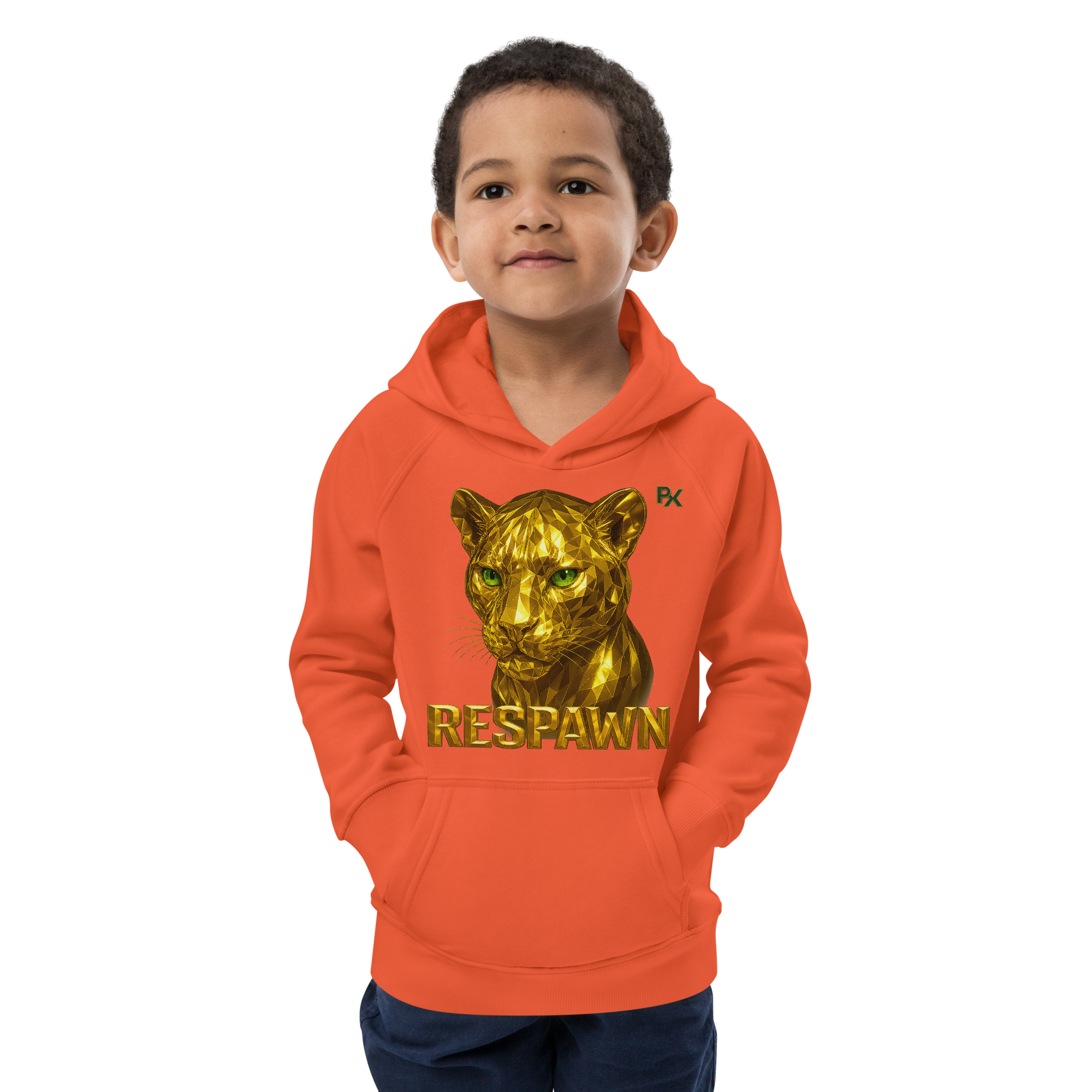Kids Eco Hoodie | Goldie Respawn Tiger
