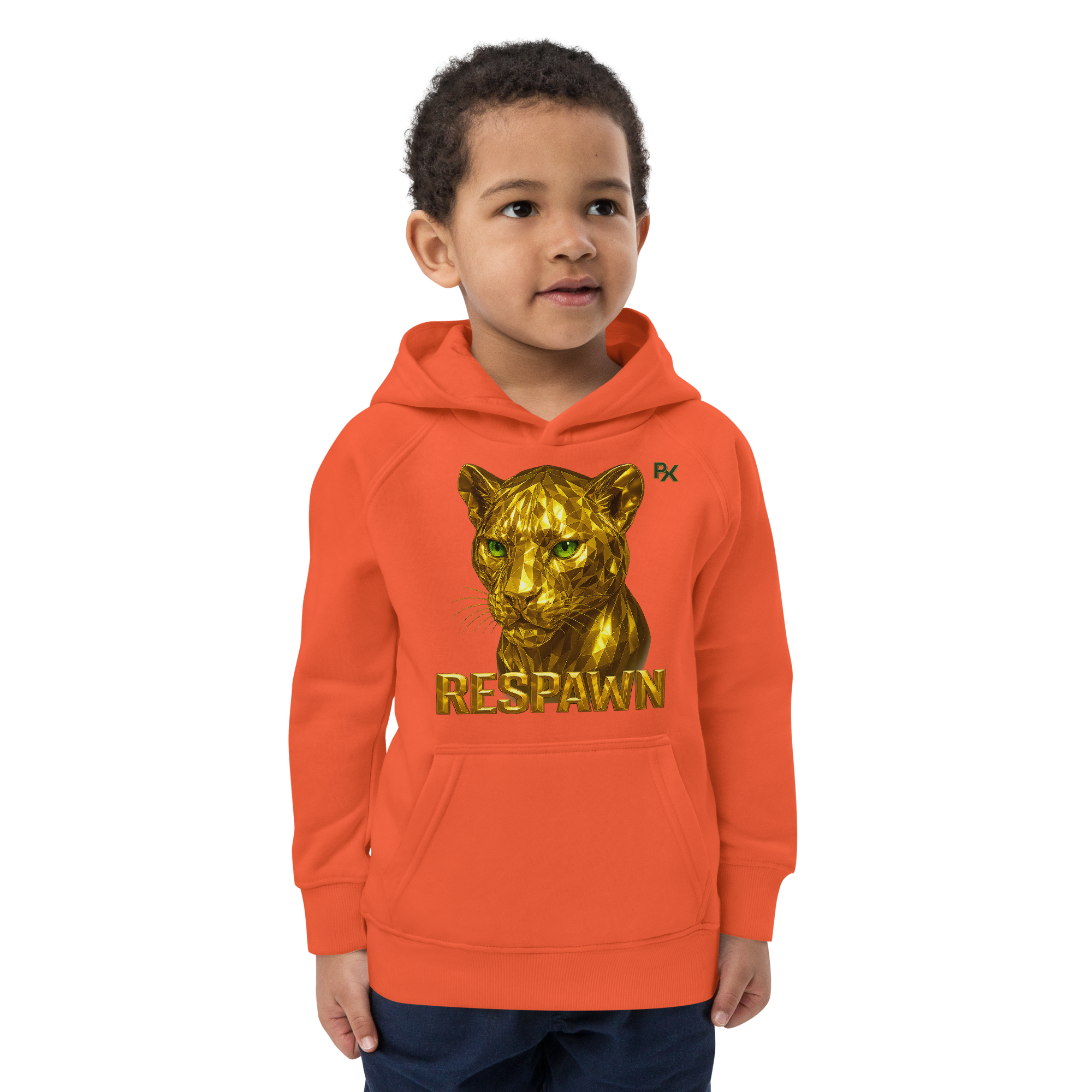 Kids Eco Hoodie | Goldie Respawn Tiger