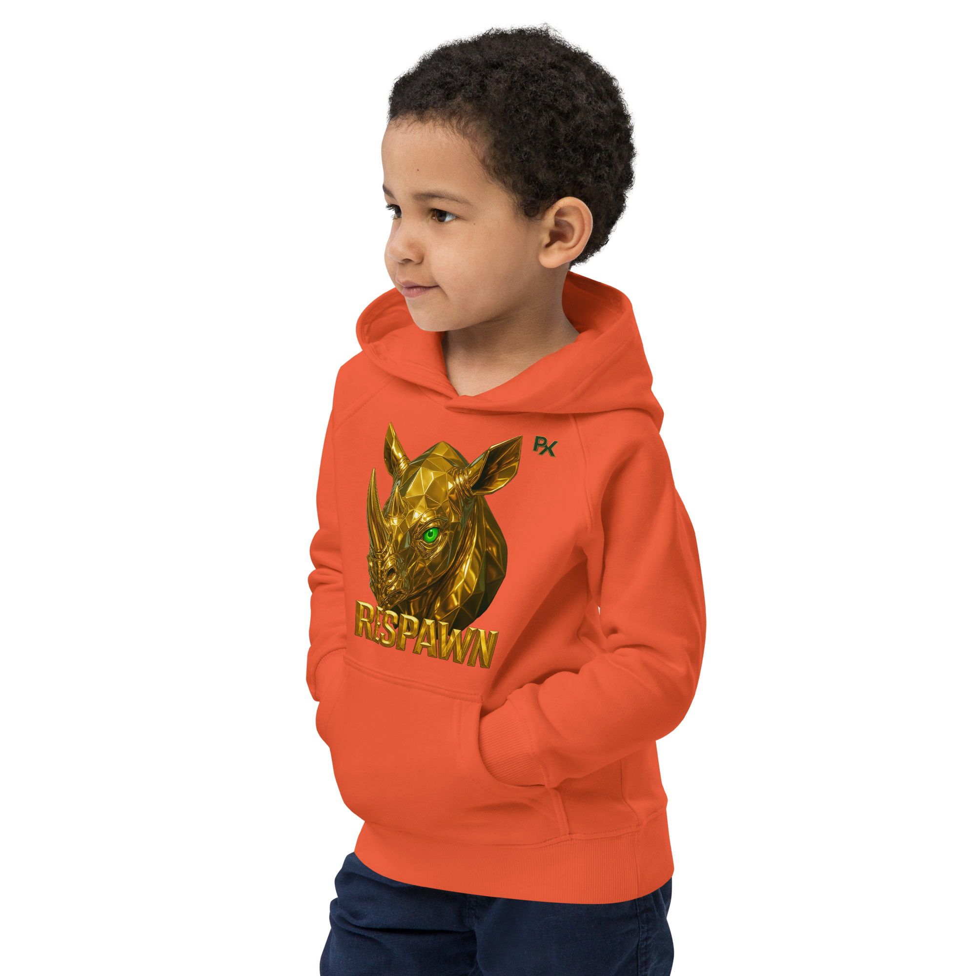 Kids Eco Hoodie | Goldie Respawn Rhino