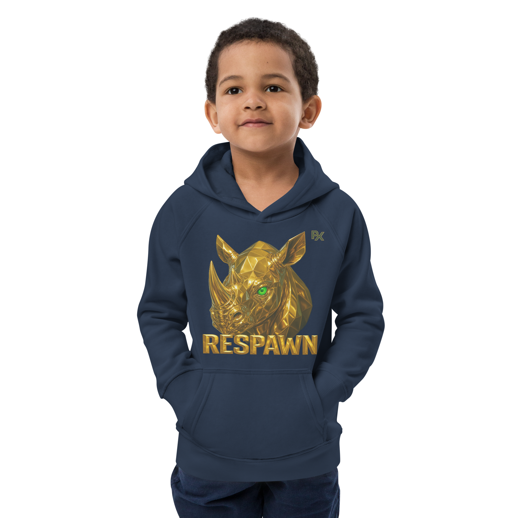 Kids Eco Hoodie | Goldie Respawn Rhino