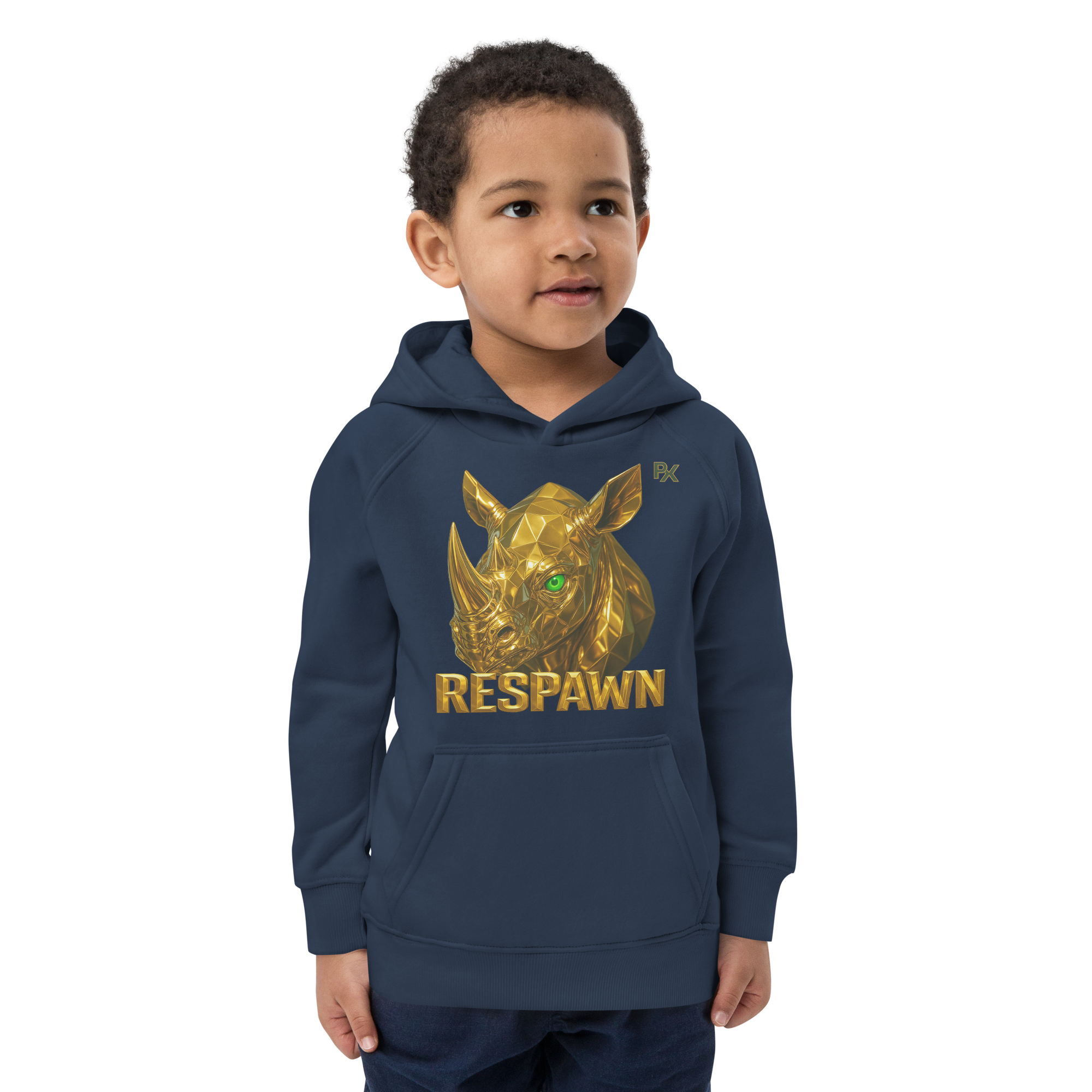 Kids Eco Hoodie | Goldie Respawn Rhino