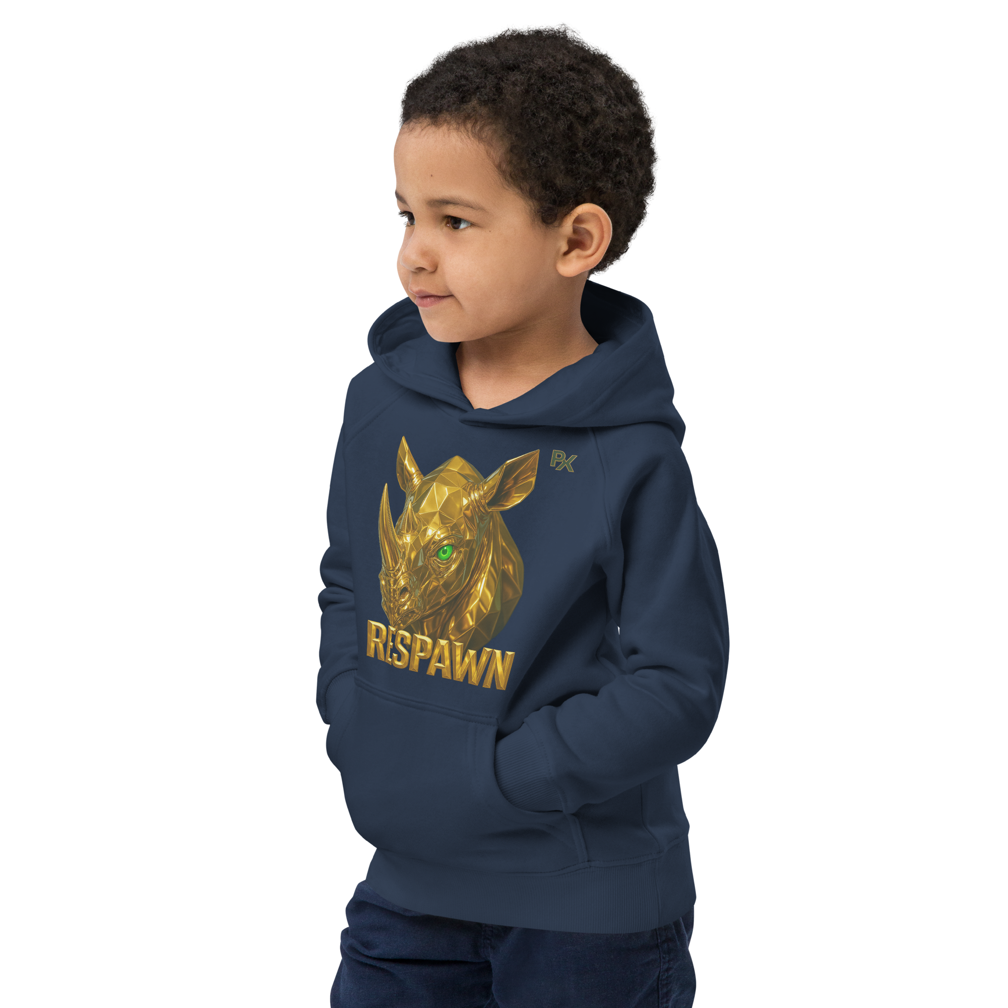 Kids Eco Hoodie | Goldie Respawn Rhino