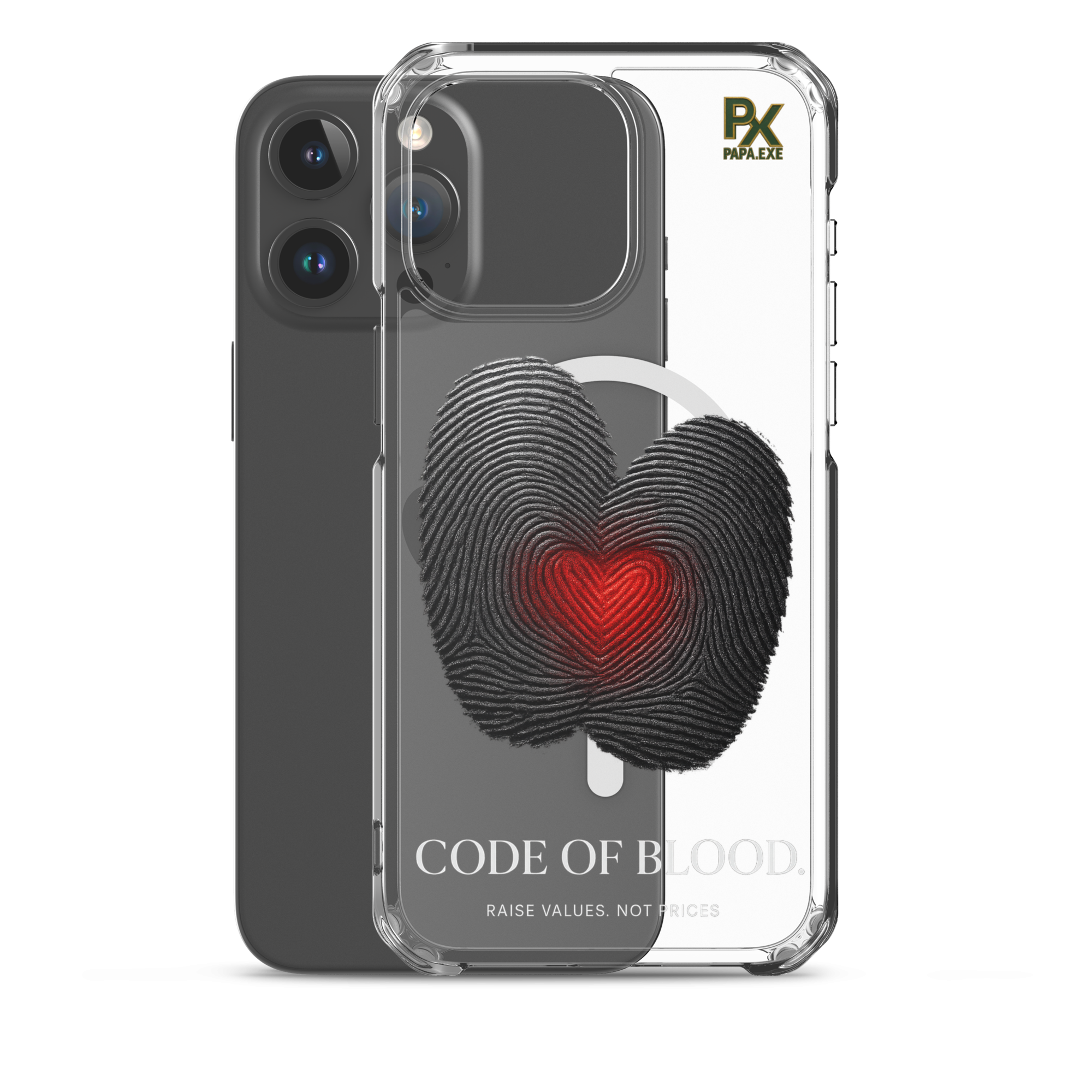 Transparente iPhone® Hülle mit MagSafe® | Bloodline Code of Blood
