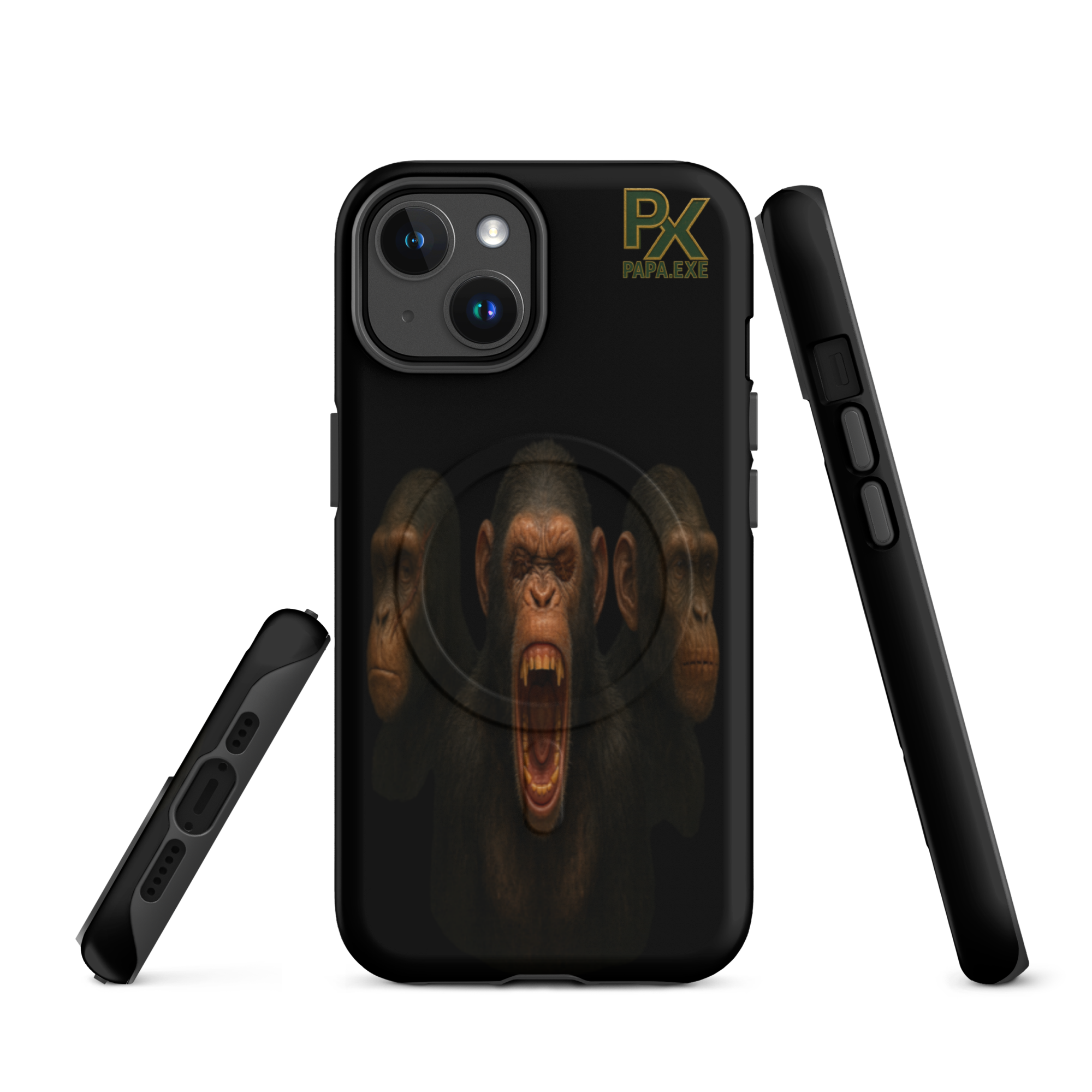 MagSafe® Tough Case für iPhone® | Bloodline Affen-Trio | Kikazaru · Mizaru · Iwazaru