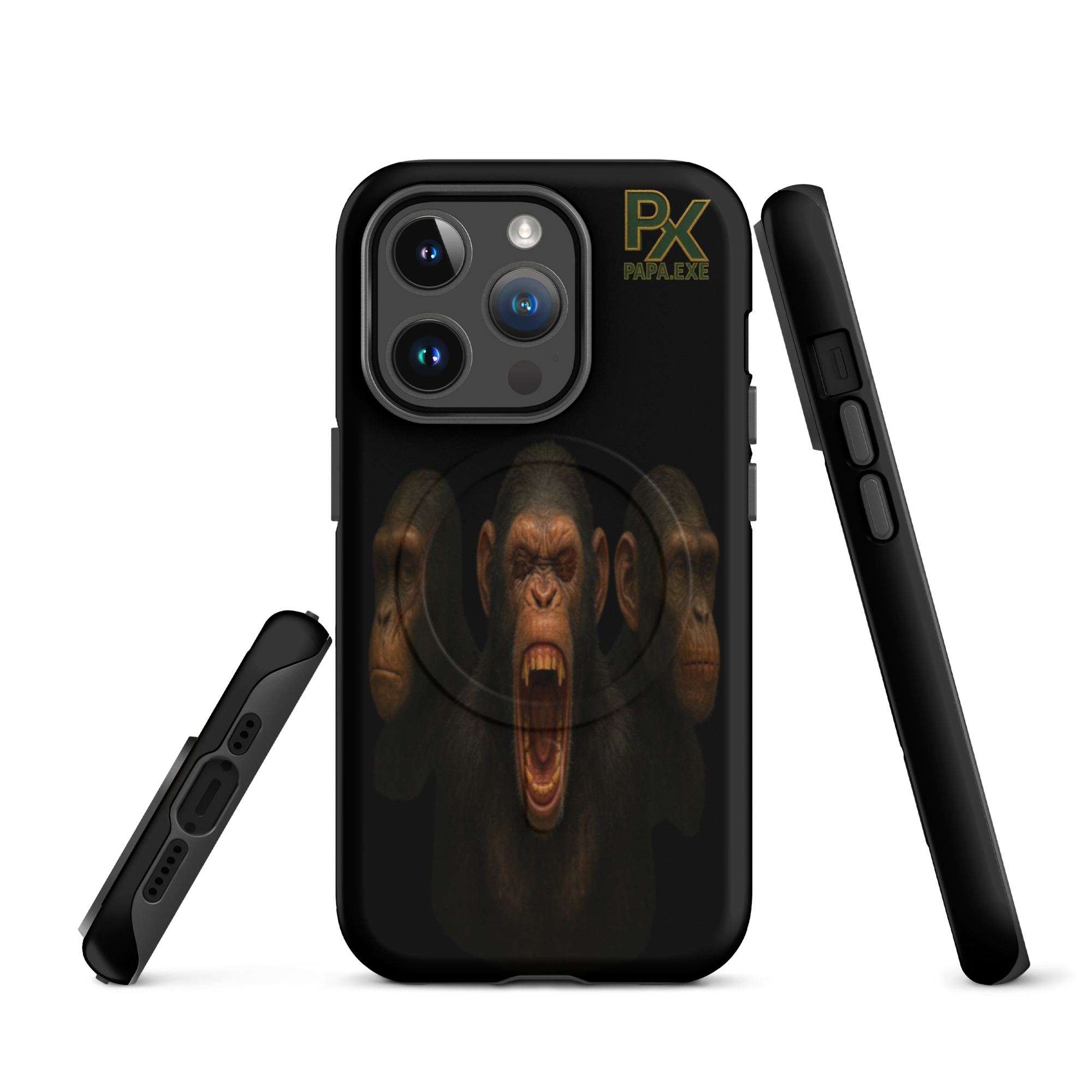 MagSafe® Tough Case für iPhone® | Bloodline Affen-Trio | Kikazaru · Mizaru · Iwazaru