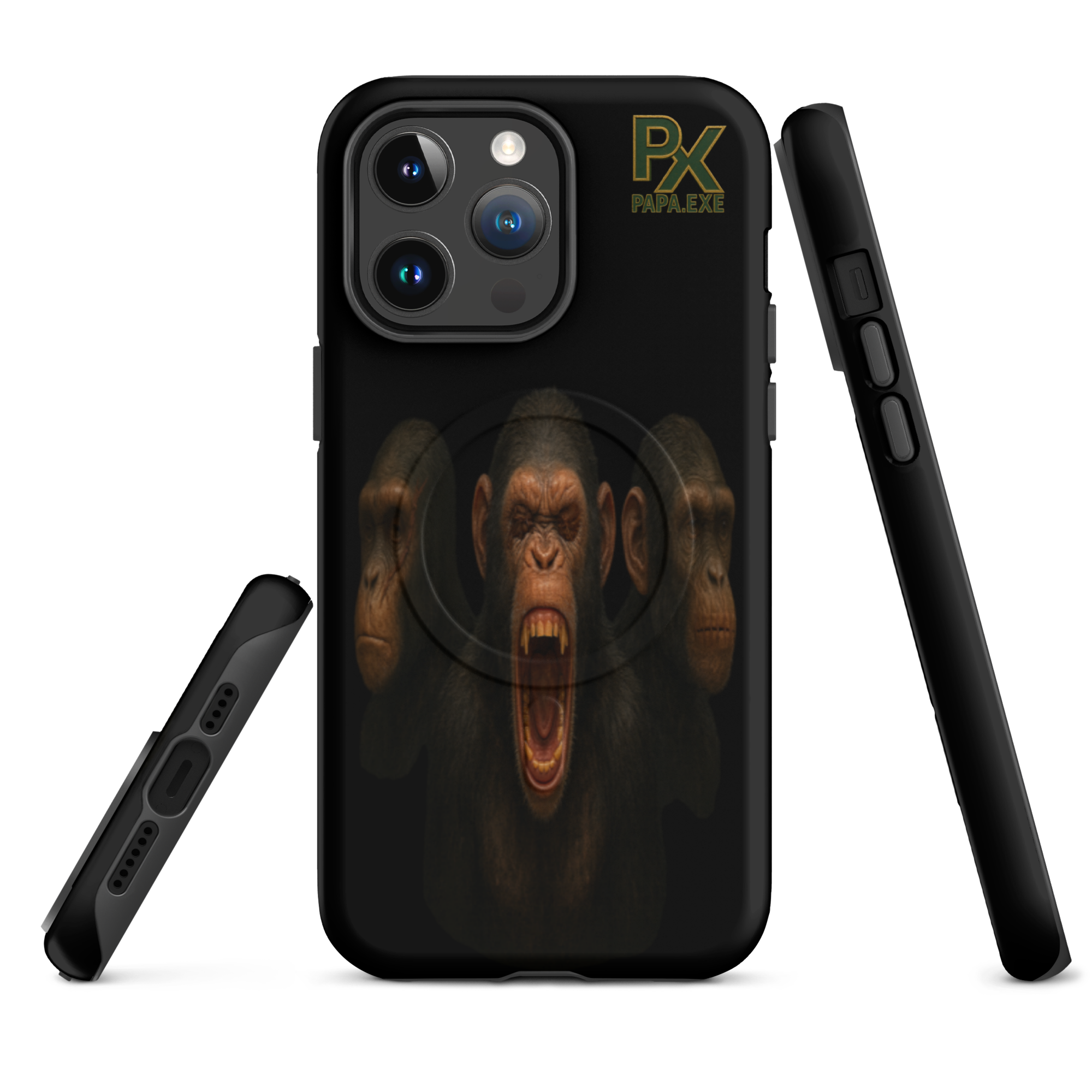 MagSafe® Tough Case für iPhone® | Bloodline Affen-Trio | Kikazaru · Mizaru · Iwazaru