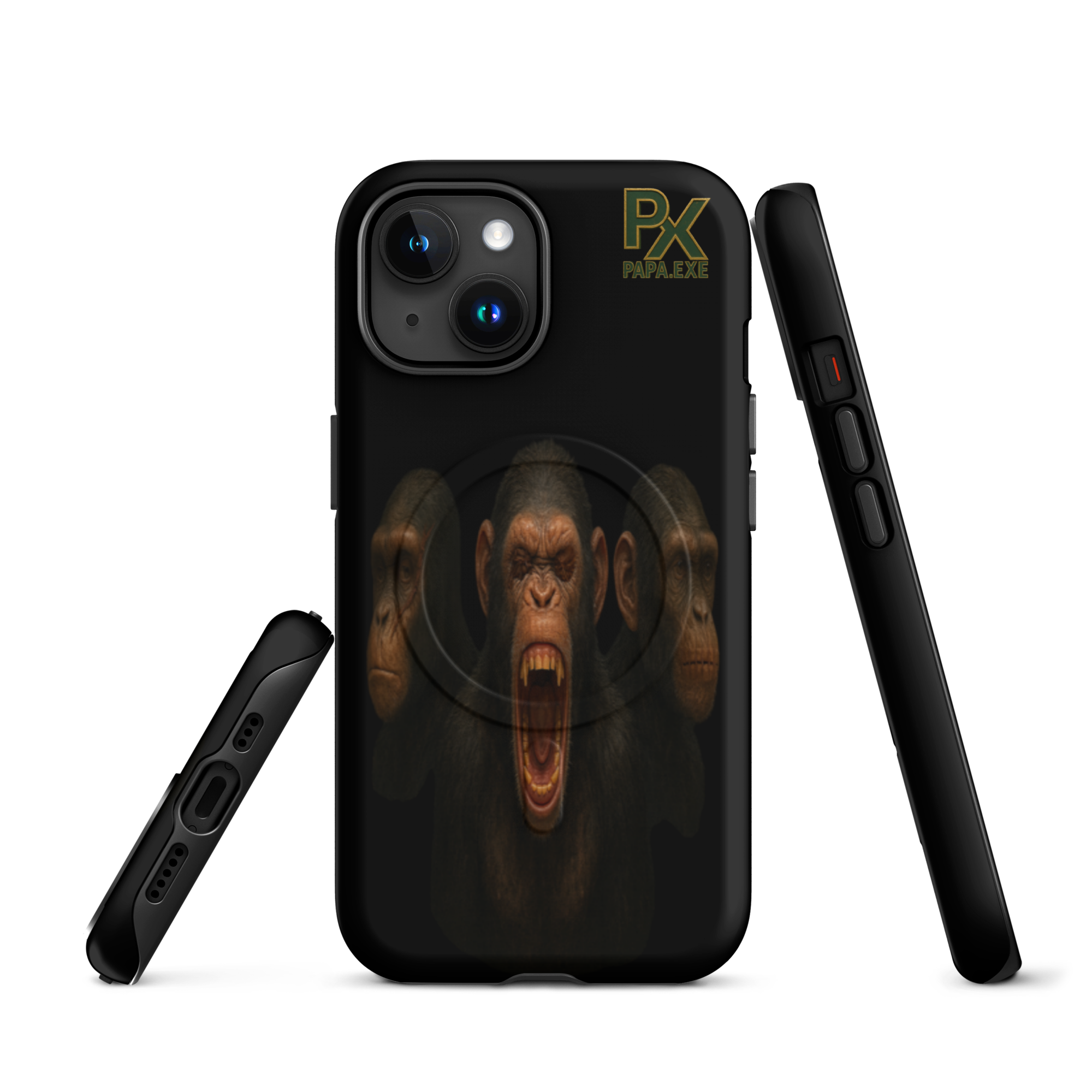 MagSafe® Tough Case für iPhone® | Bloodline Affen-Trio | Kikazaru · Mizaru · Iwazaru