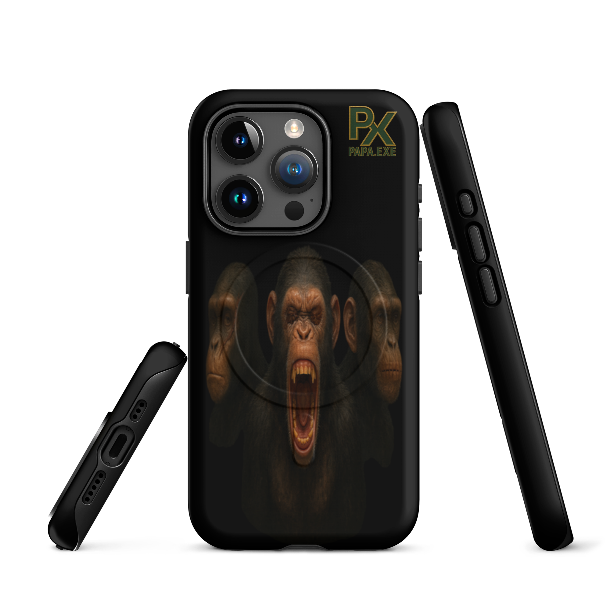 MagSafe® Tough Case für iPhone® | Bloodline Affen-Trio | Kikazaru · Mizaru · Iwazaru