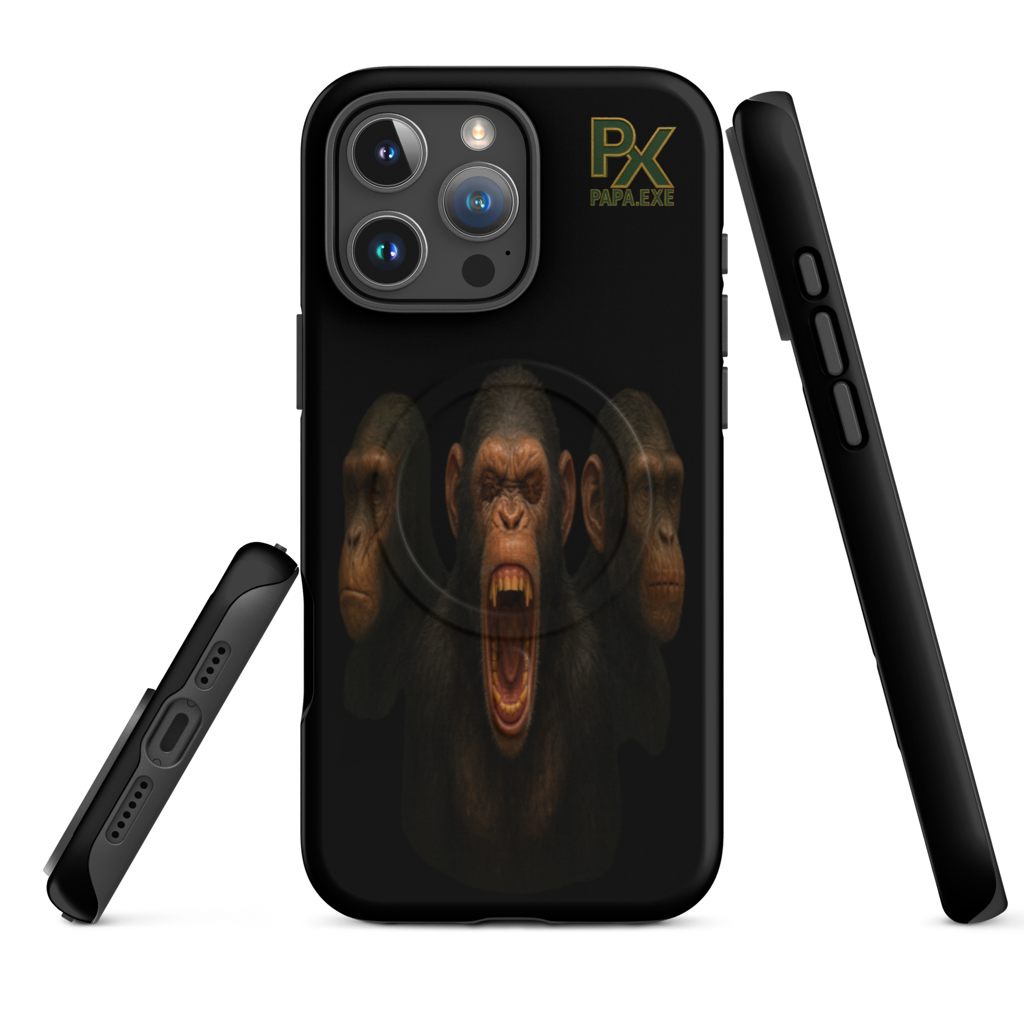 MagSafe® Tough Case für iPhone® | Bloodline Affen-Trio | Kikazaru · Mizaru · Iwazaru