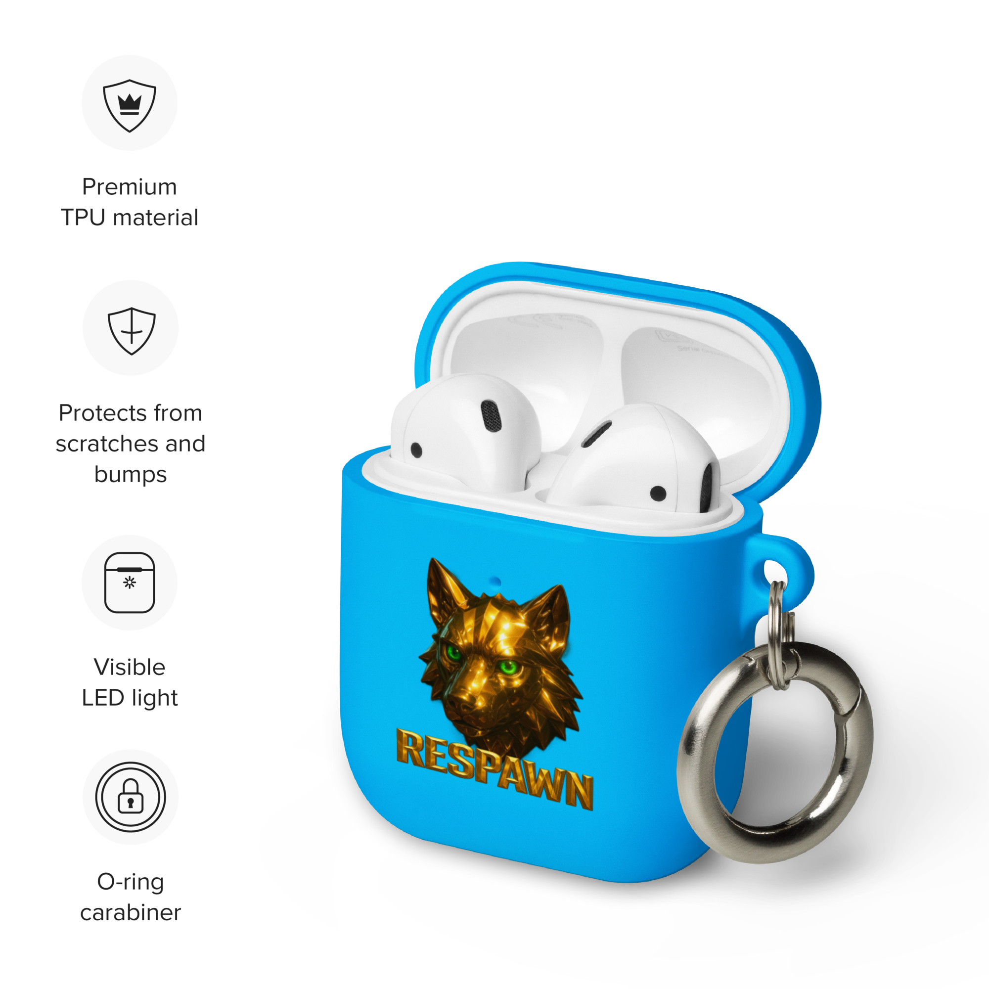 Rubber Case für AirPods® | Goldie Respawn Wolf