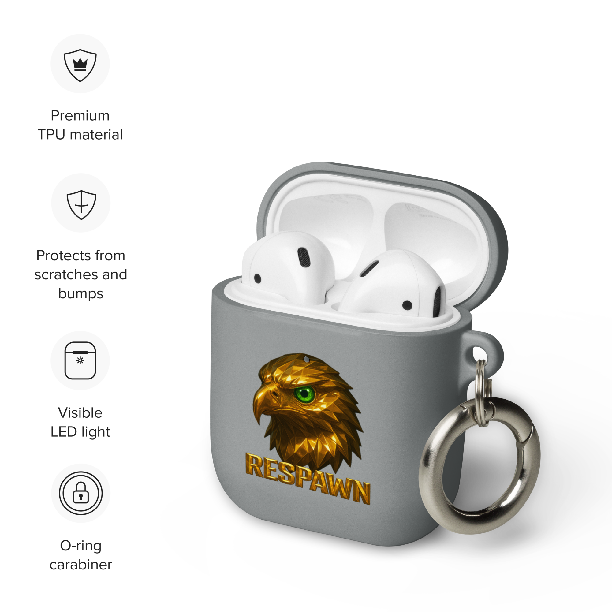 Rubber Case für AirPods® | Goldie Respawn Eagly
