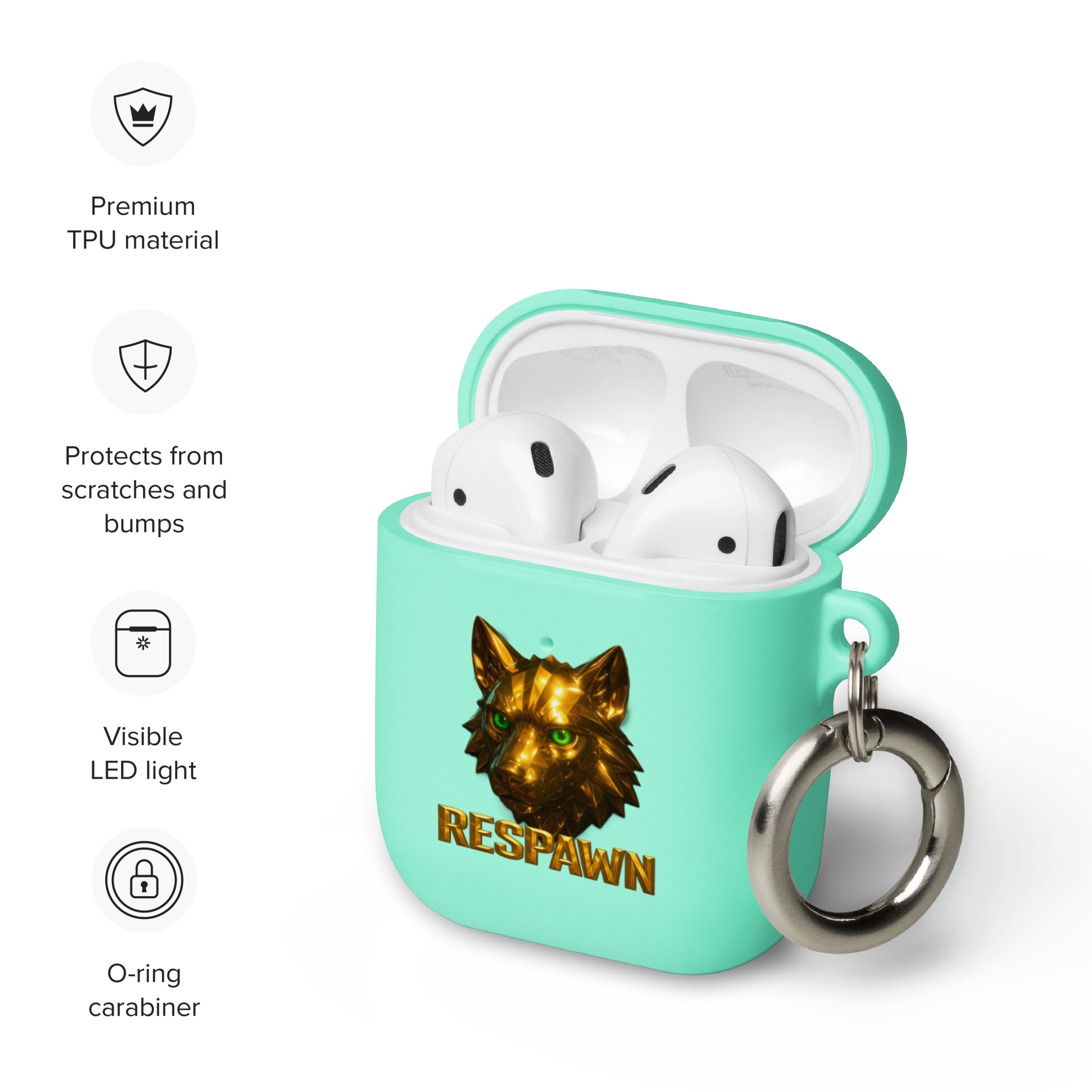 Rubber Case für AirPods® | Goldie Respawn Wolf