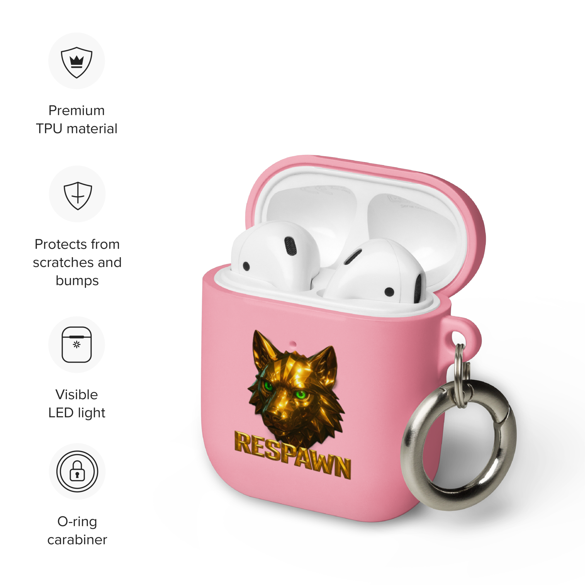 Rubber Case für AirPods® | Goldie Respawn Wolf