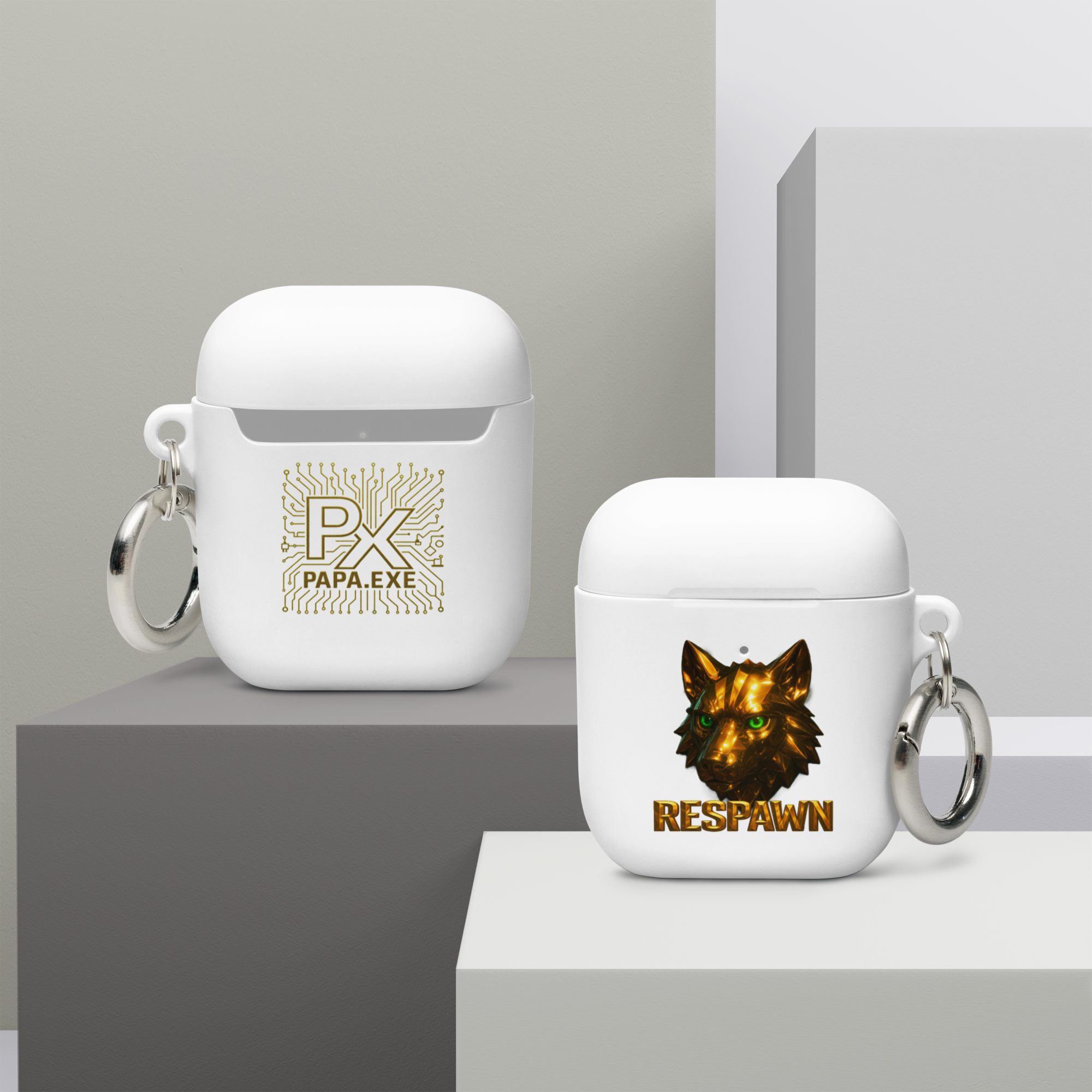 Rubber Case für AirPods® | Goldie Respawn Wolf