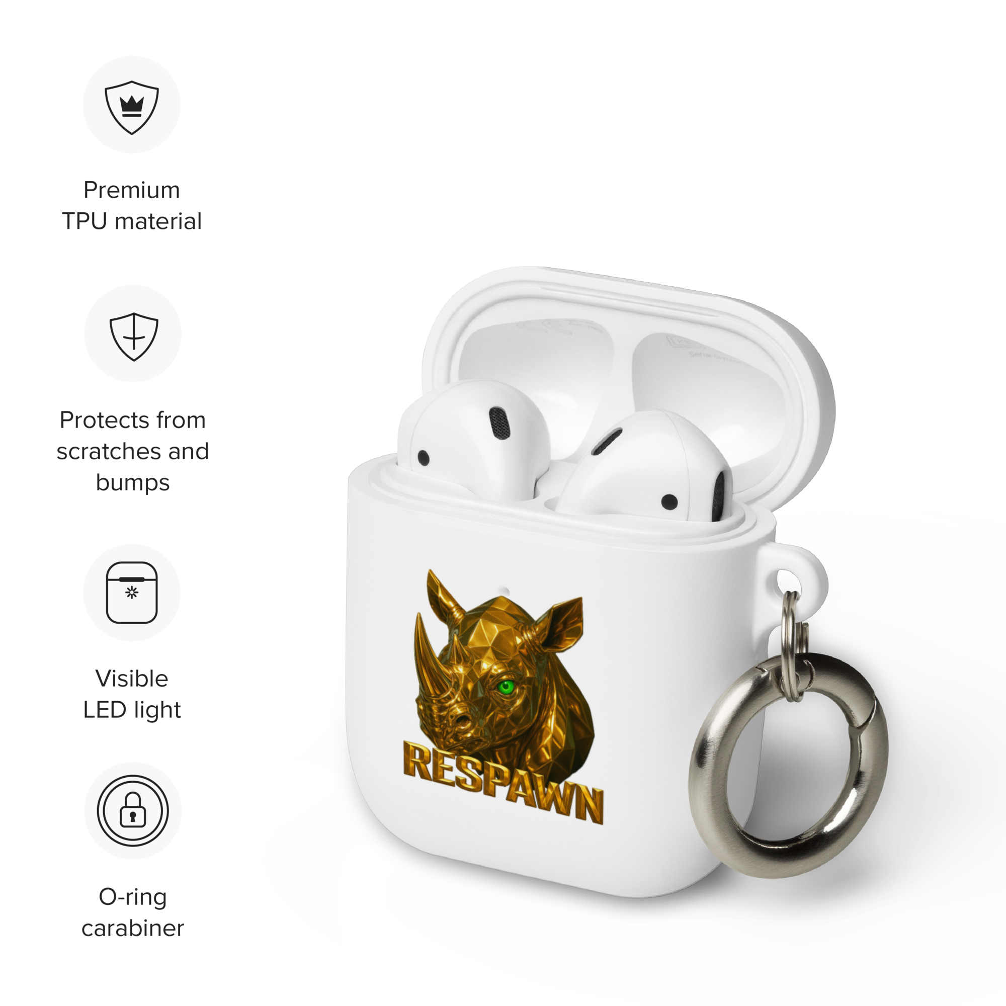 Rubber Case für AirPods® | Goldie Respawn Rhino