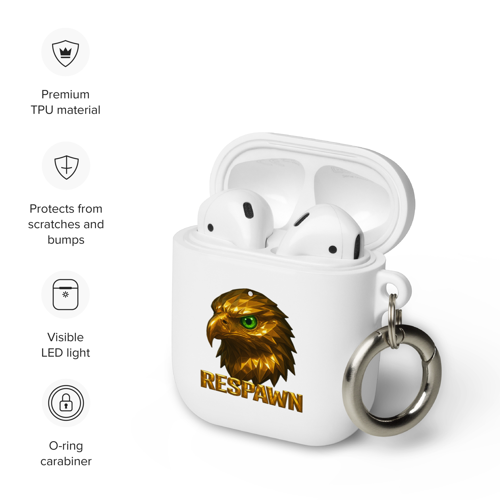 Rubber Case für AirPods® | Goldie Respawn Eagly