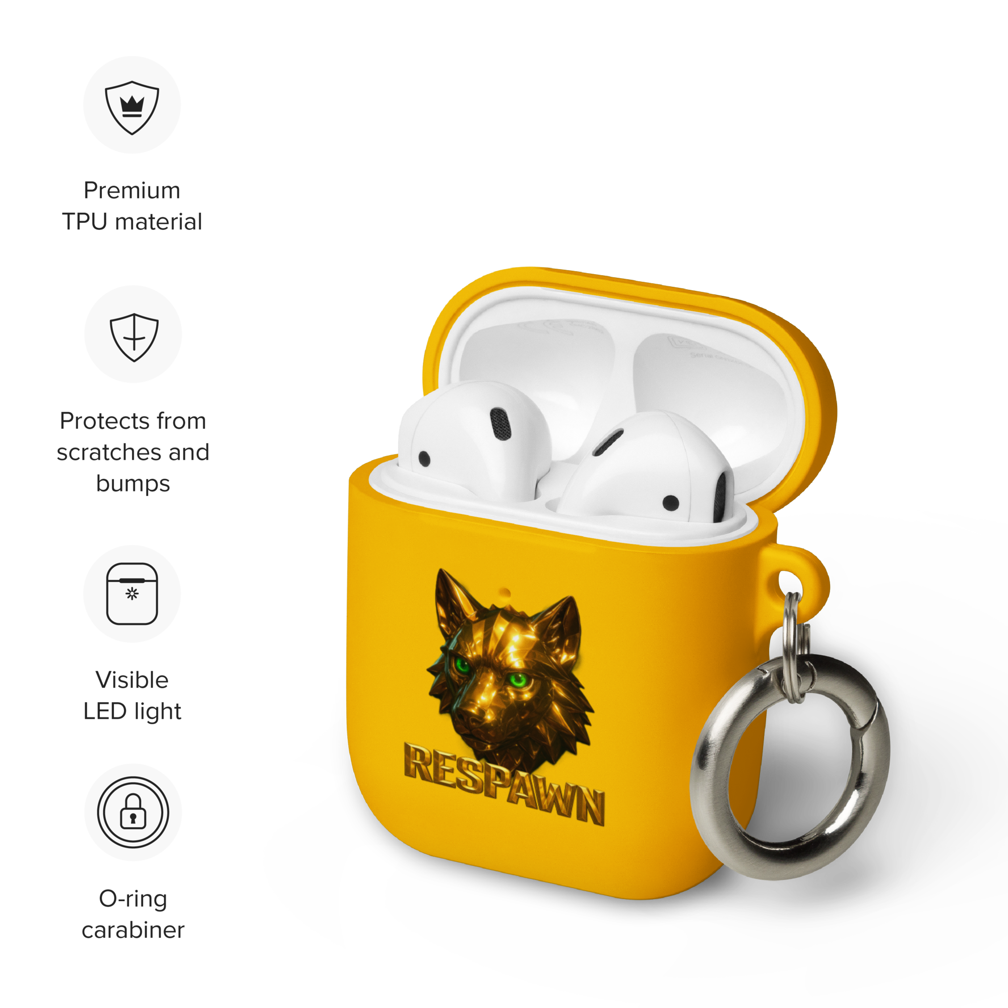 Rubber Case für AirPods® | Goldie Respawn Wolf