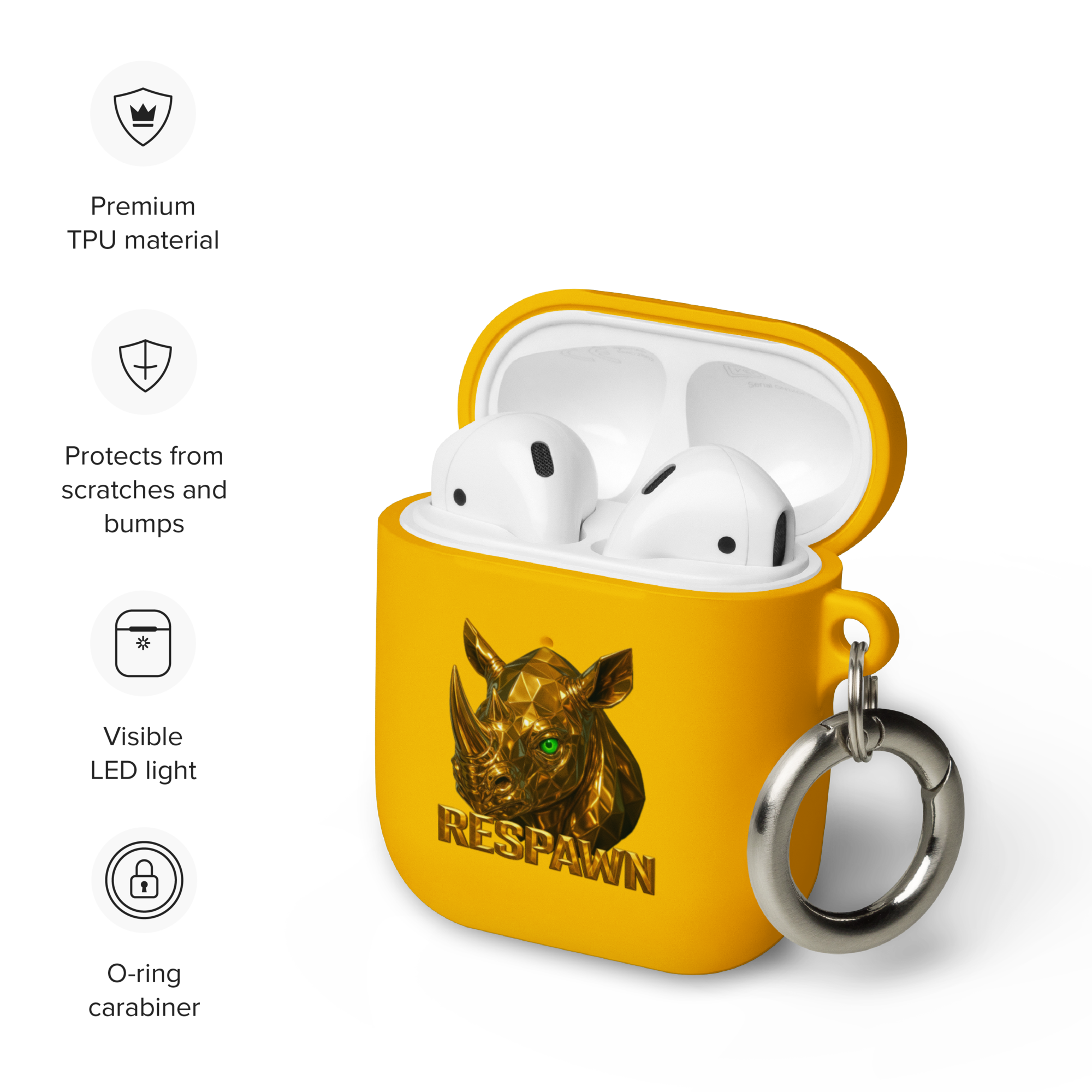 Rubber Case für AirPods® | Goldie Respawn Rhino