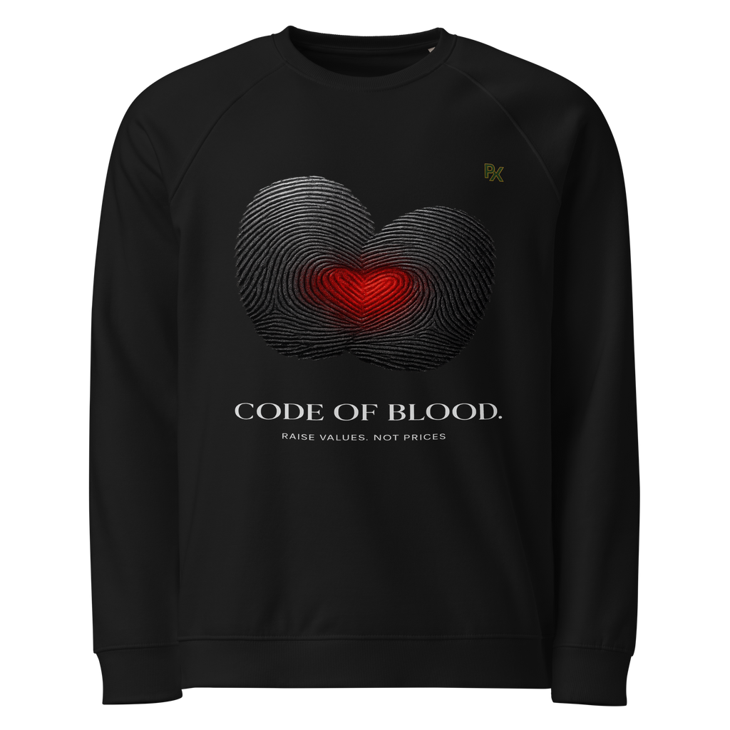 Organic Raglan Sweatshirt | Bloodline Code of Blood