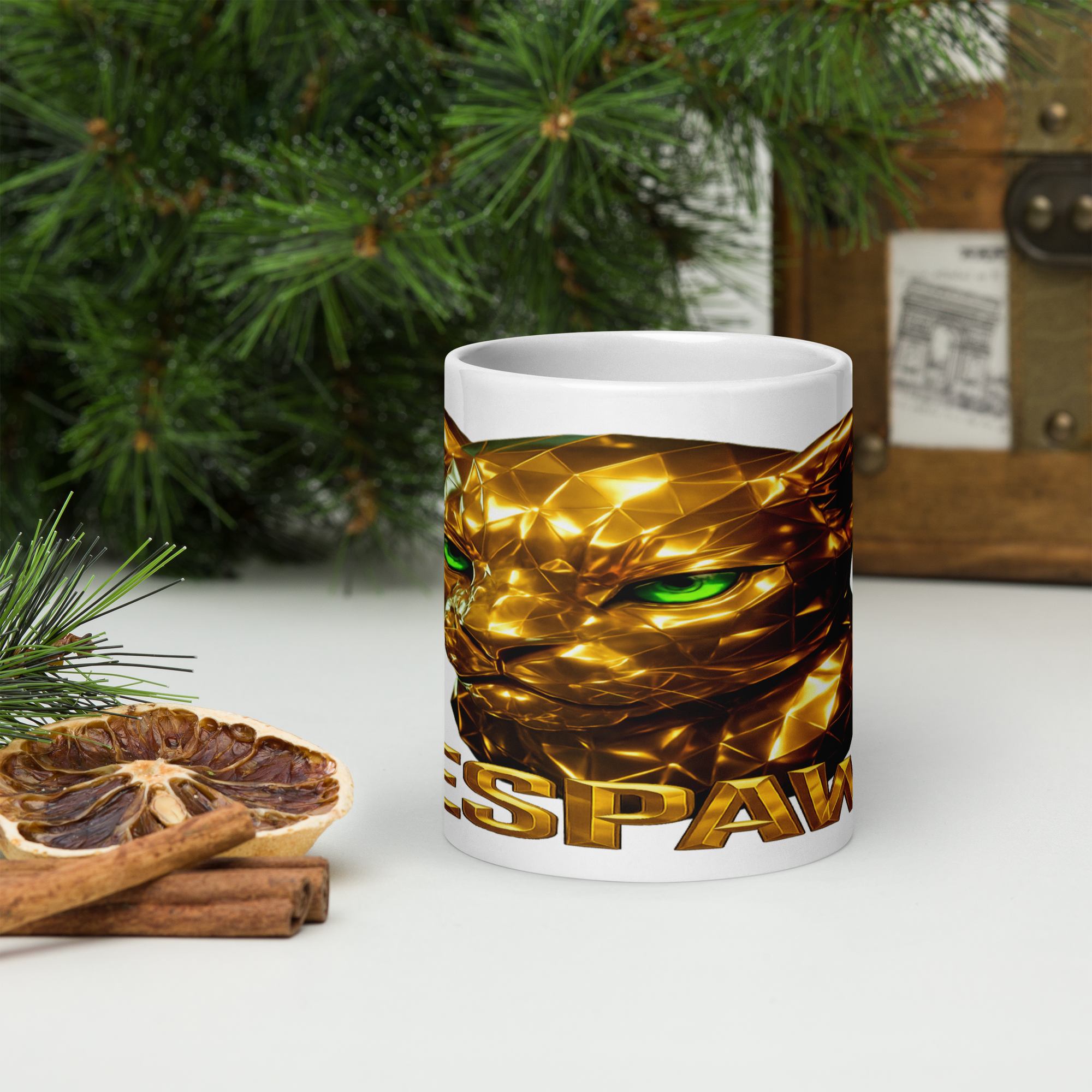 Weiße Tasse | Goldie Respawn Löwe