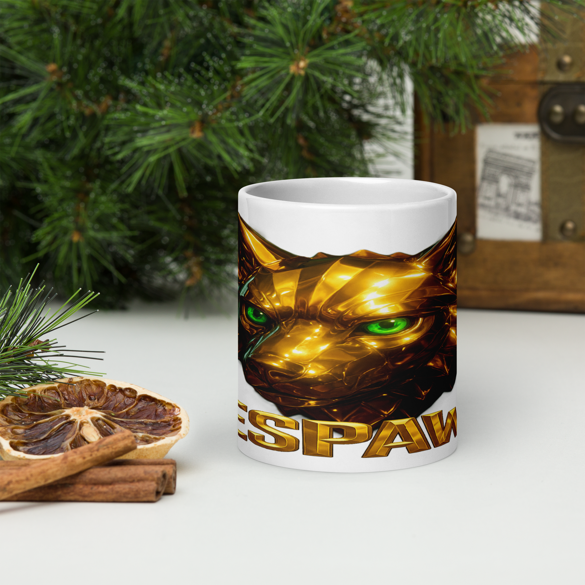 Weiße Tasse | Goldie Respawn Wolf