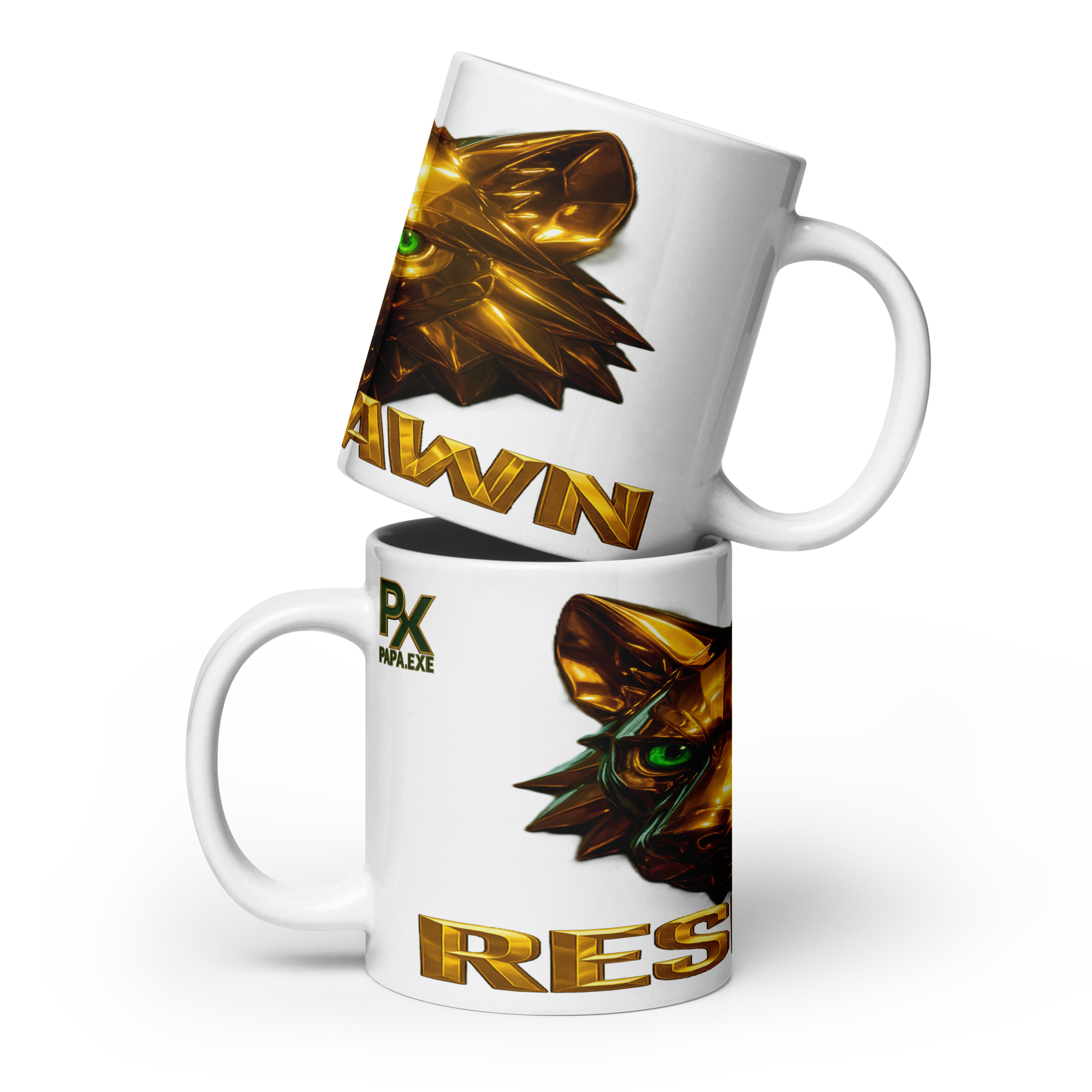 Weiße Tasse | Goldie Respawn Wolf