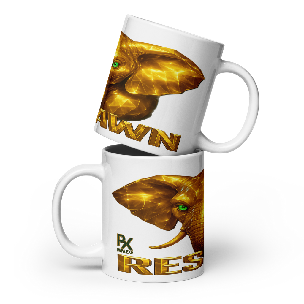 Weiße Tasse | Goldie Respawn Elefant