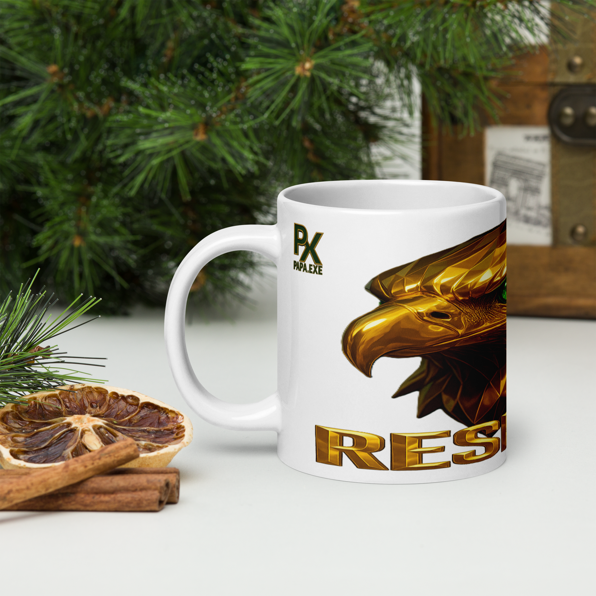 Weiße Tasse | Goldie Respawn Eagly