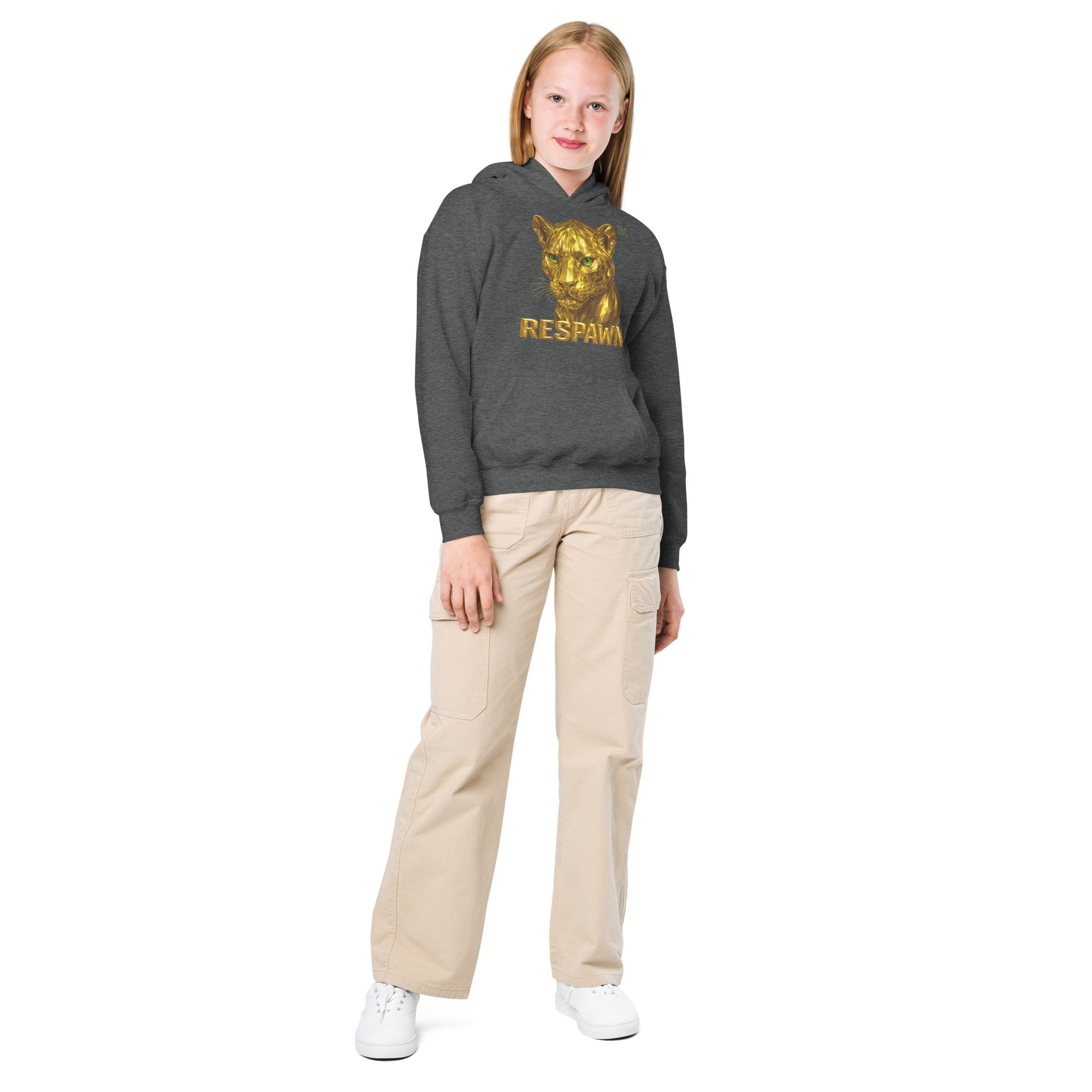 Heavy Blend Hoodie für Jugendliche | Goldie Respawn Tiger