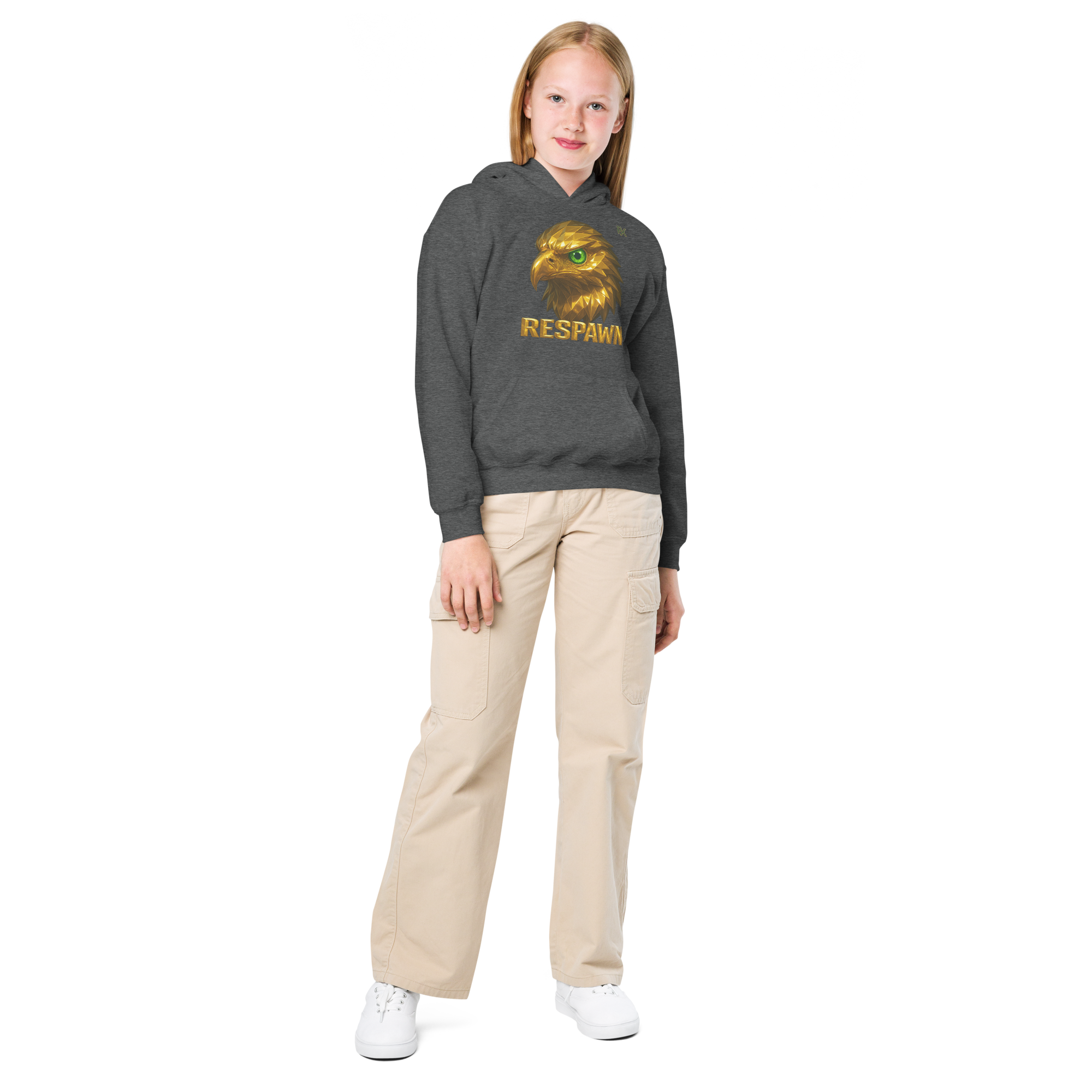 Heavy Blend Hoodie für Jugendliche | Goldie Respawn Eagly