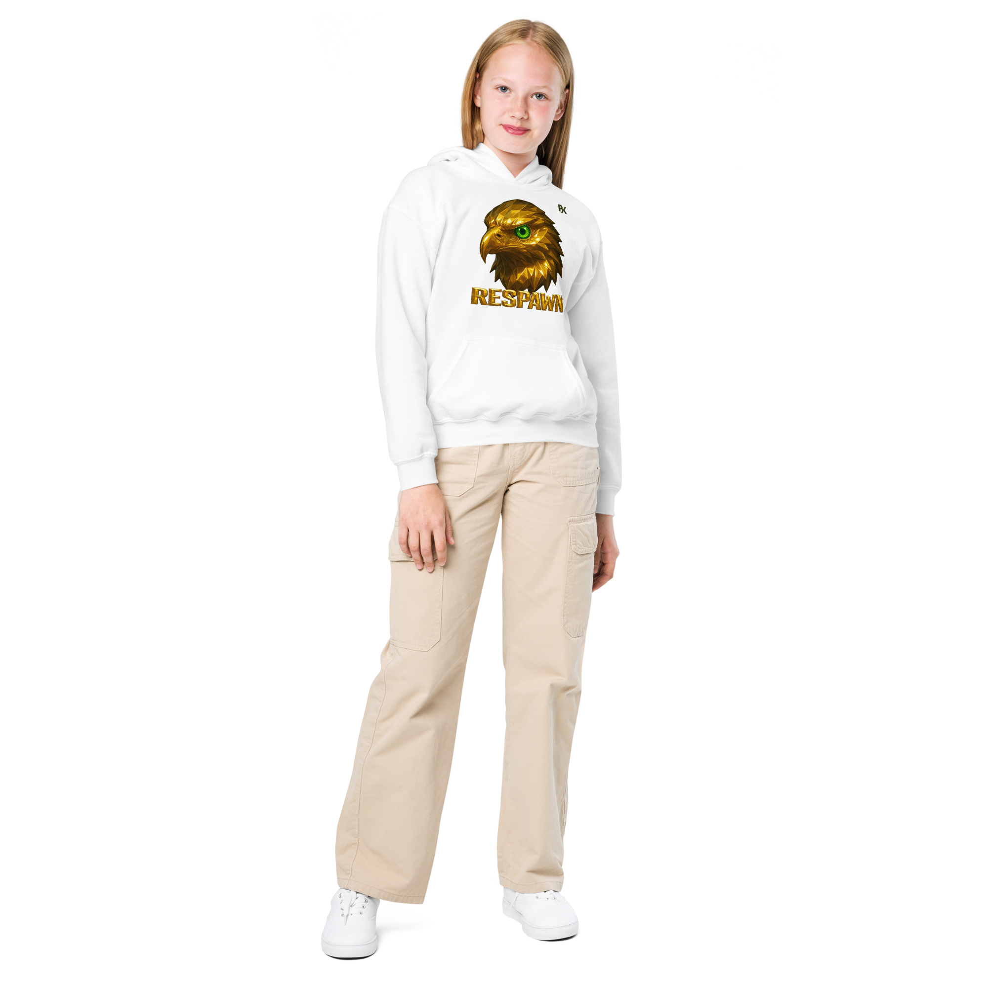Heavy Blend Hoodie für Jugendliche | Goldie Respawn Eagly